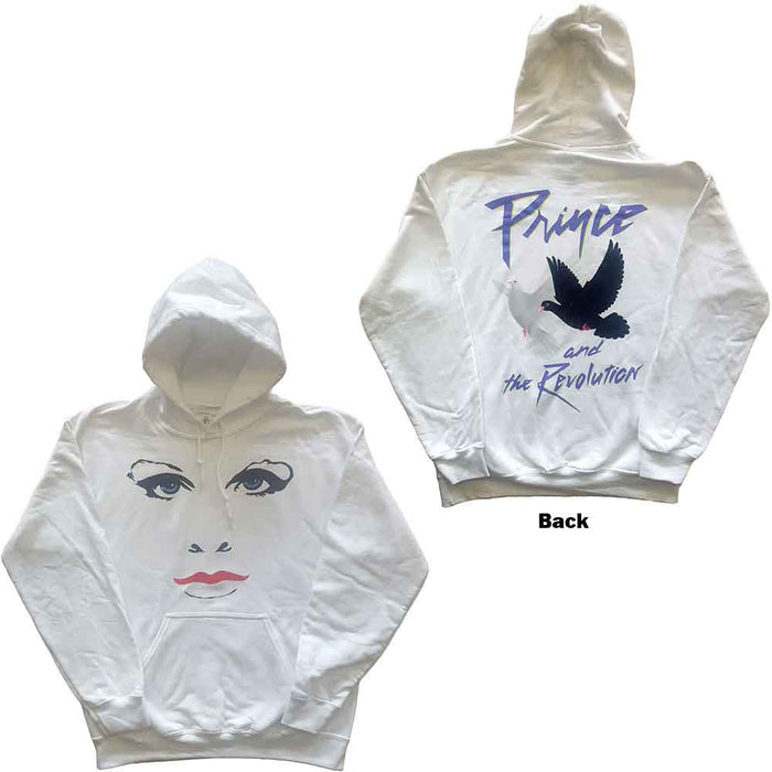 Prince Faces & Doves White Medium Hoodie