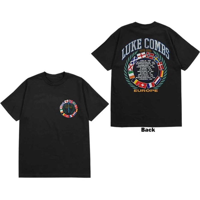 Luke Combs Tour '23 Flag Black Medium T-Shirt