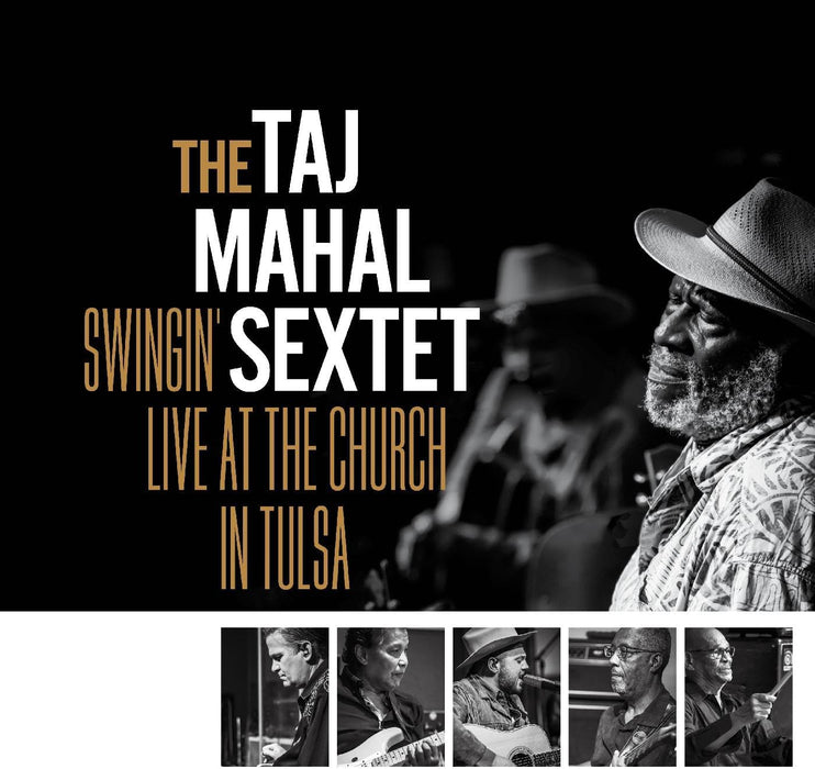 The Taj Mahal Sextet Swingin' Live at the Church in Tulsa Vinyl LP Indies Black, White & Gold Splatter Colour 2024