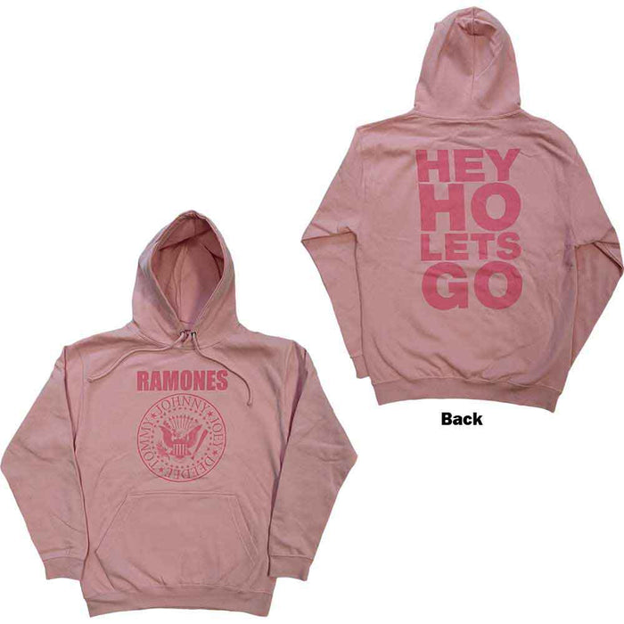 Ramones Hey Ho Seal Pink Small Hoodie