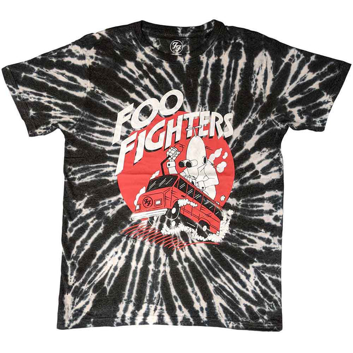 Foo Fighters Speeding Bus Tie-Dye Black Small T-Shirt