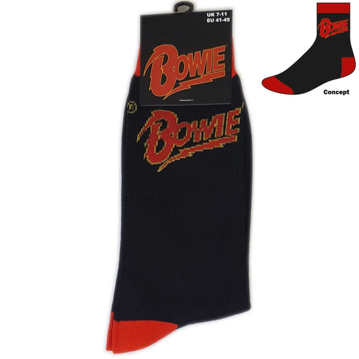 David Bowie Unisex Ankle Socks: Logo (Uk Size 7 - 11)