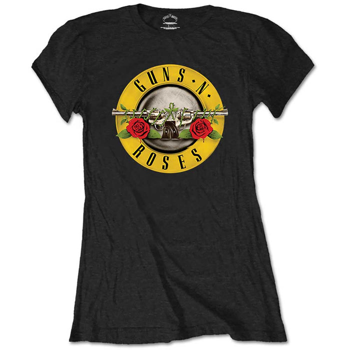 Guns N Roses Classic Logo Black Large Womens T-shirt