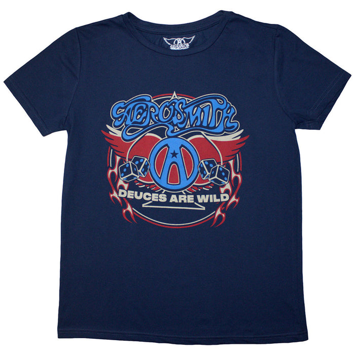 Aerosmith Rainbow Spade Denim Blue Ladies X-Large T-Shirt
