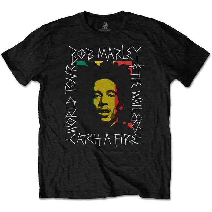 Bob Marley Rasta Scratch Black X-Large T-Shirt