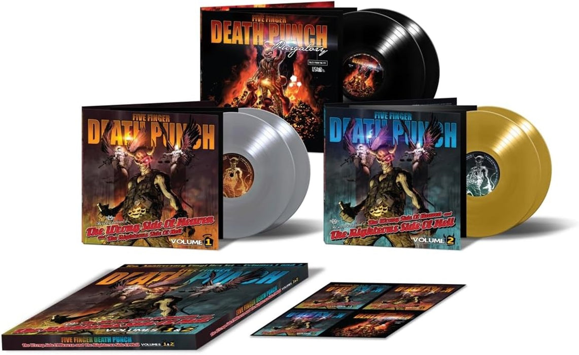 Five Finger Death Punch Wrong Side Of Heaven V1/V2 Black, Silver & Gold Colour Boxset 2023