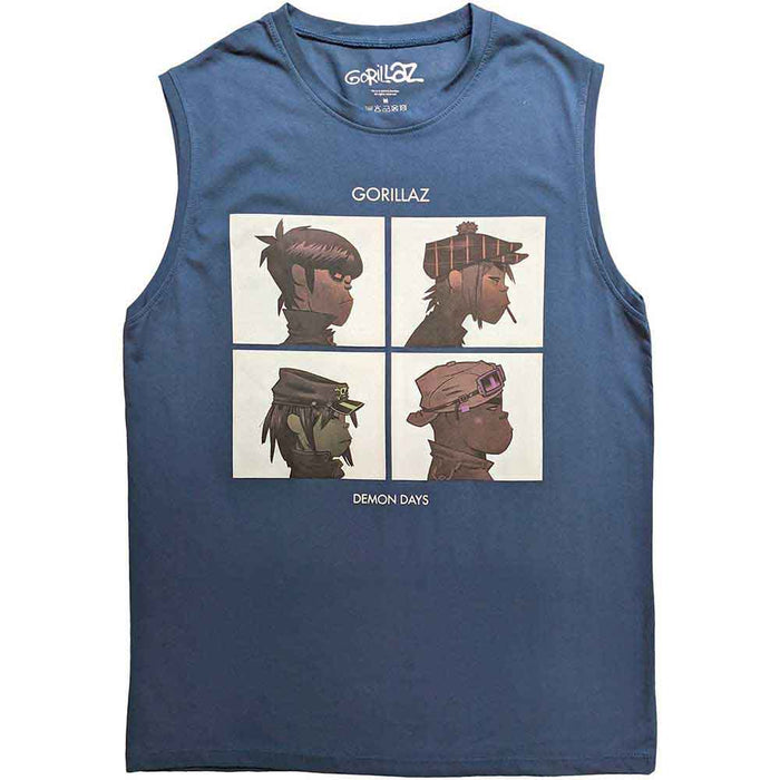 Gorillaz Demon Days Denim Blue Small Tank T-Shirt