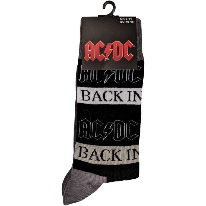 AC/DC Unisex Ankle Socks: Back In Black (Uk Size 7 - 11)