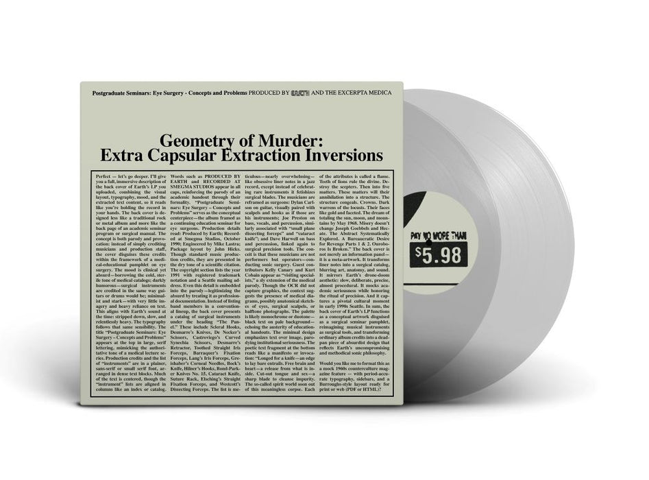 Earth x Black Noi$e Geometry of Murder: The Extra Capsular Extraction Inversions Vinyl LP Crystal Clear Colour Due Out 20/03/26