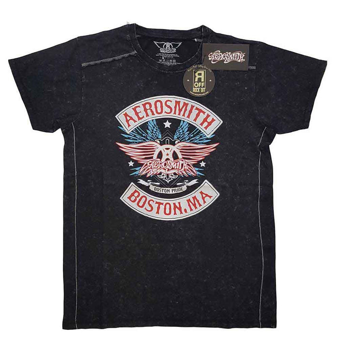 Aerosmith Snow Dye Wash Black Small Unisex T-Shirt