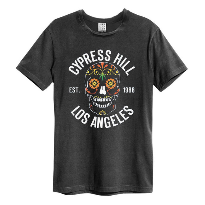 Cypress Hill Floral Skull Amplified Vintage Charcoal Small Unisex T-Shirt