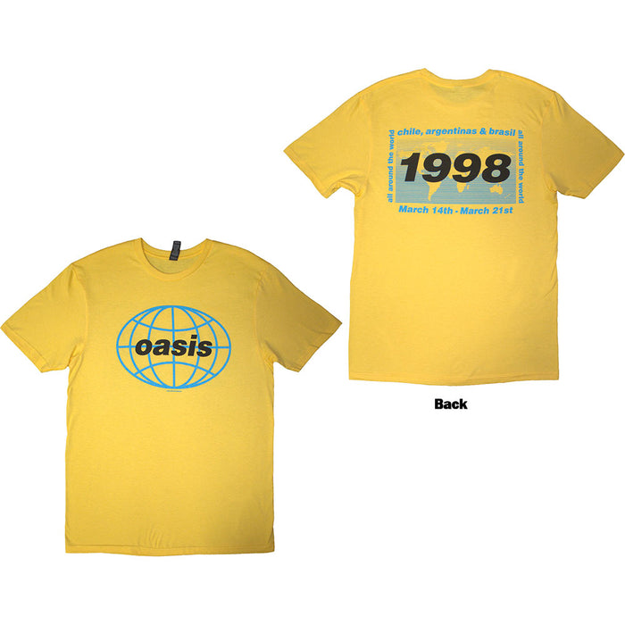 Oasis 1998 World Tour South America Yellow Small T-Shirt
