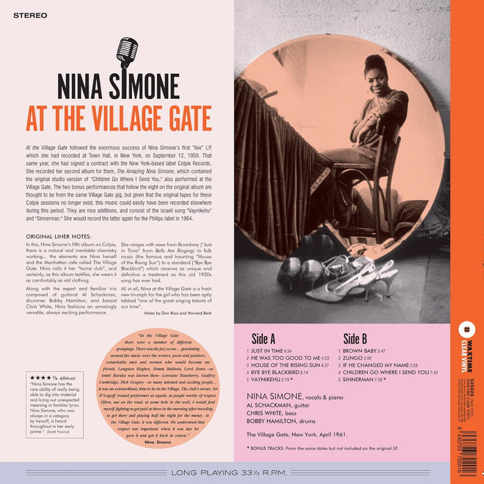 Nina Simone At The Village Gate Vinyl LP Crystal Clear Colour 2026