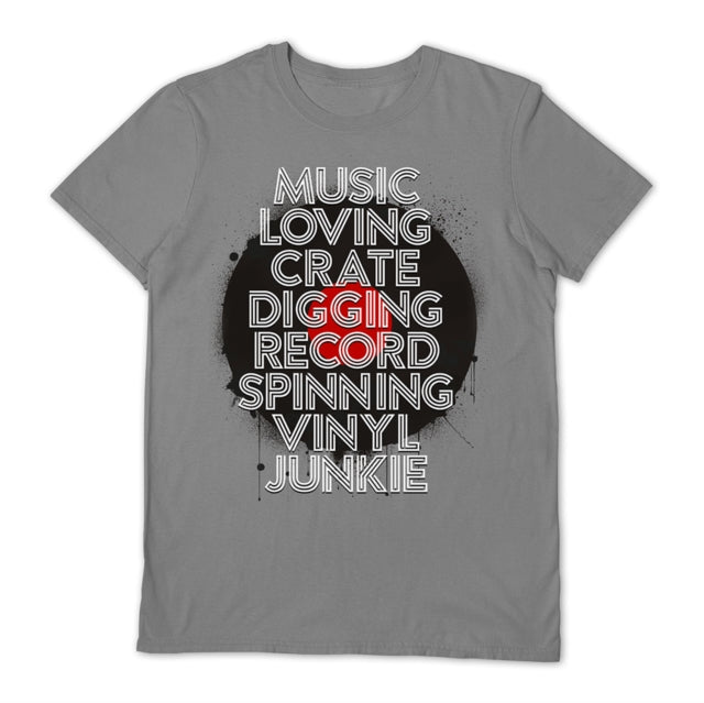 Vinyl Junkie Music Loving Crate Digging Grey X-Large Unisex T-Shirt