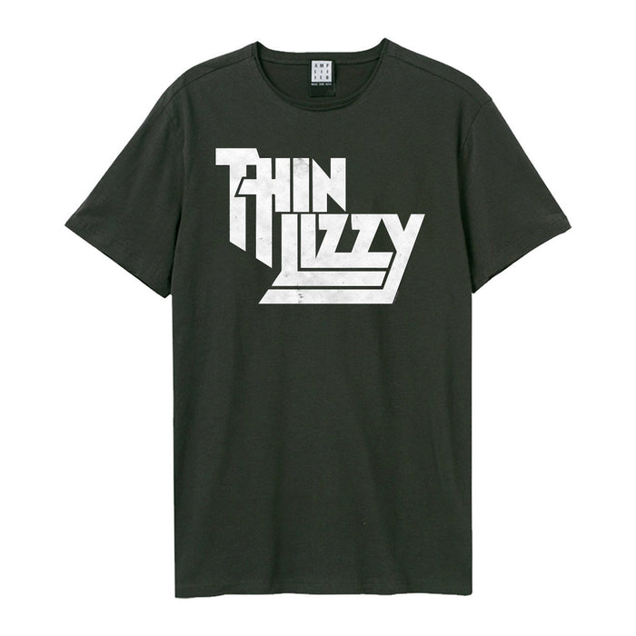 Thin Lizzy Logo Amplified Charcoal Large Unisex T-Shirt