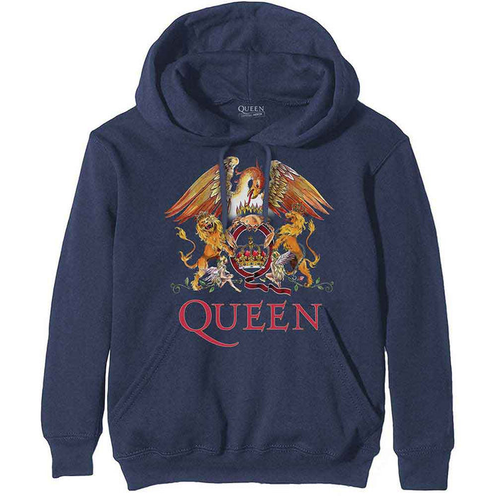 Queen Classic Crest Navy Blue Large Hoodie