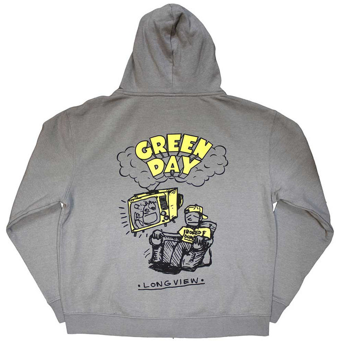 Green Day Longview Doodle Grey Medium Zipped Hoodie