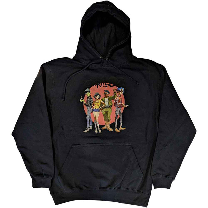 Gorillaz Group Circle Rise Navy Blue X-Large Hoodie