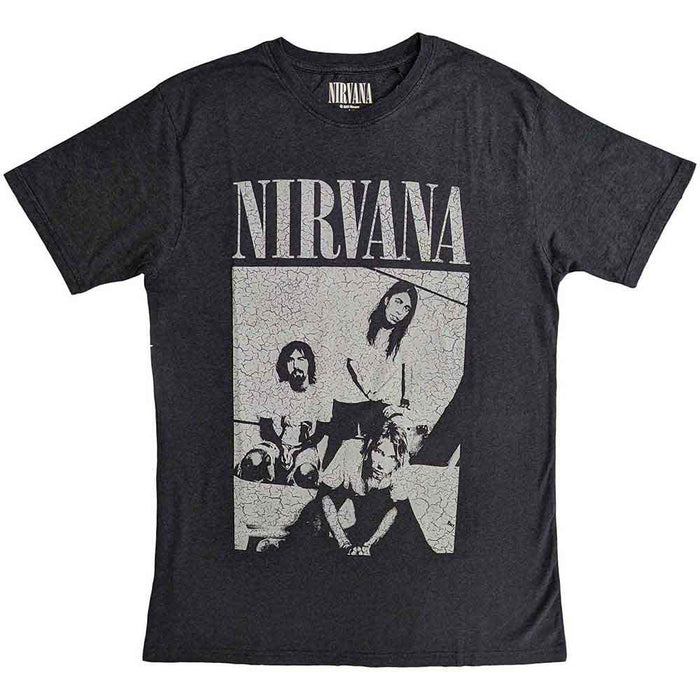 Nirvana Sitting Distressed Black Dye Wash Medium T-Shirt
