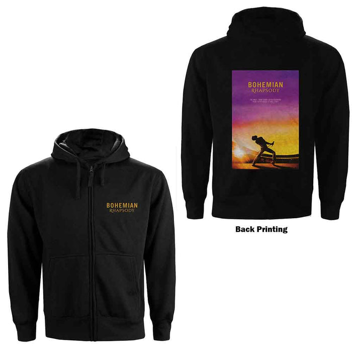 Queen Bohemian Rhapsody Movie Poster Black X-Large Zipped Hoodie