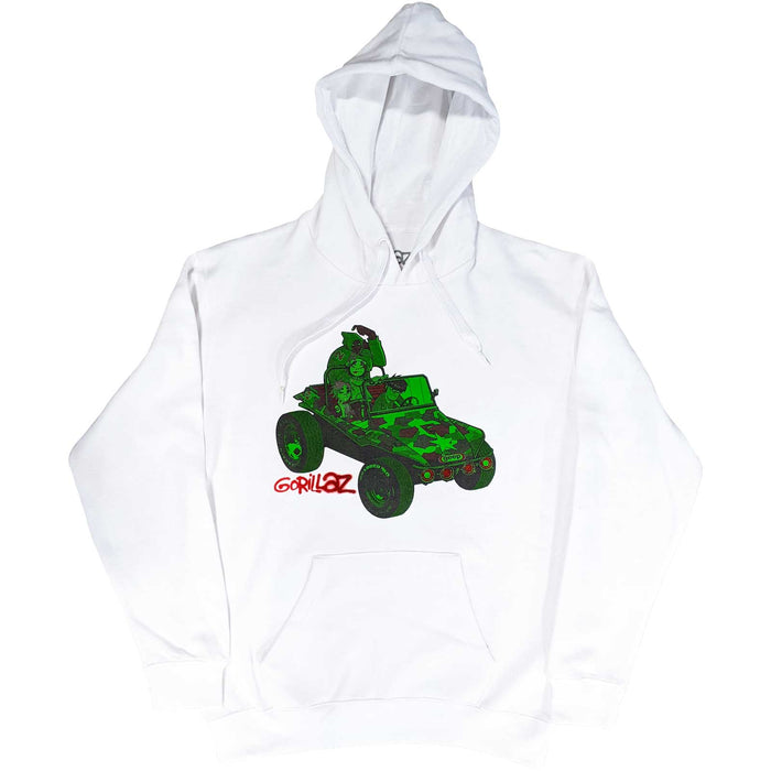 Gorillaz Green Car White X-Large Unisex Hoodie