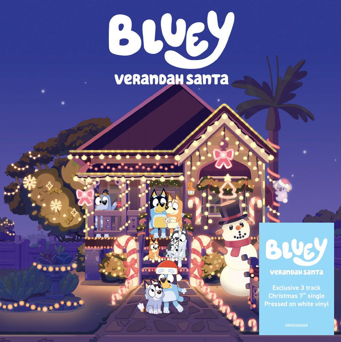 Bluey Verandah Santa 7" Vinyl Single White Colour 2025