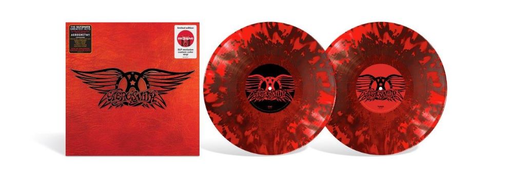 Aerosmith Greatest Hits Vinyl LP Indies Red Splatter Colour 2023