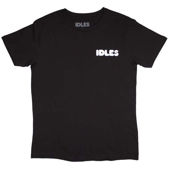 Idles Cartoon Flower Black Large Unisex T-Shirt