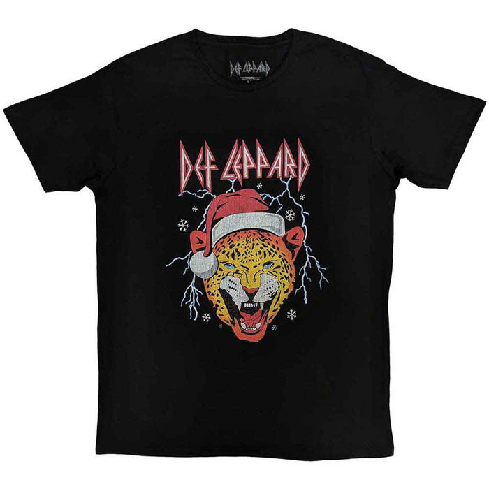 Def Leppard Holiday Leppard Black Medium T-Shirt