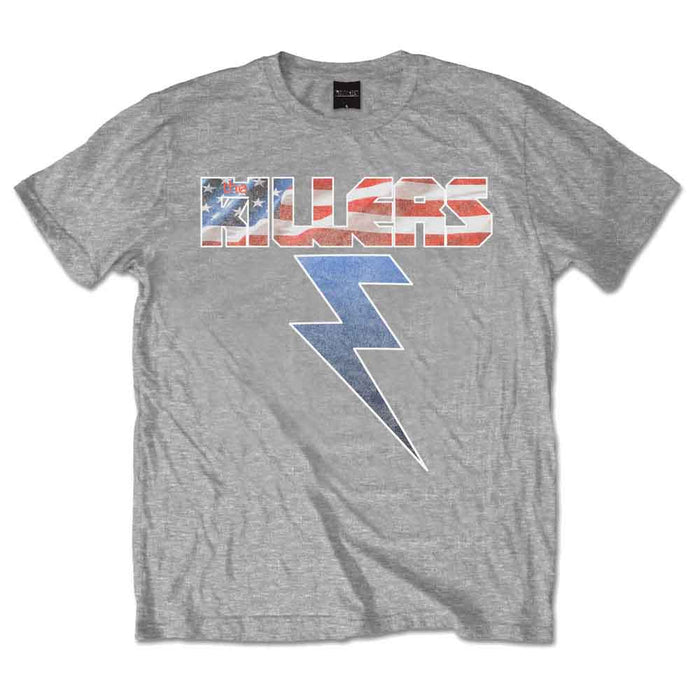 The Killers American Bolt Grey Large Unisex T-Shirt
