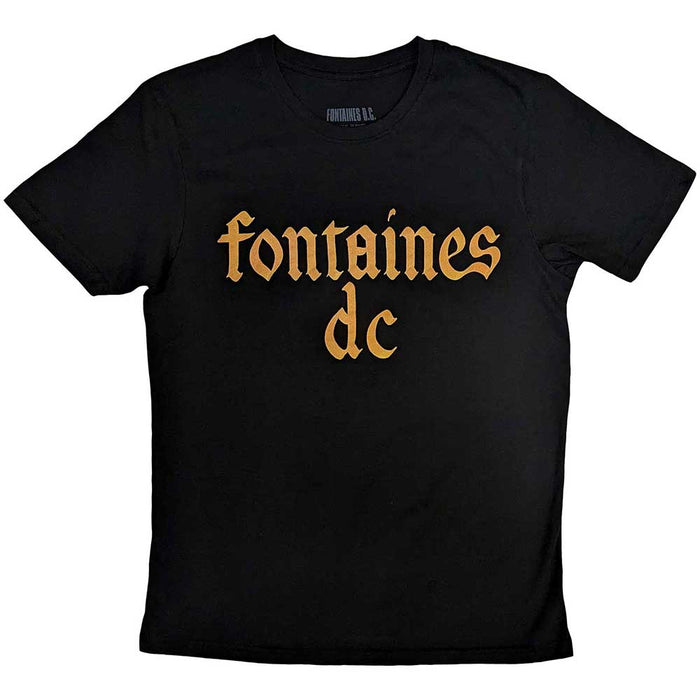 Fontaines DC Gothic Logo Black Large Unisex T-Shirt