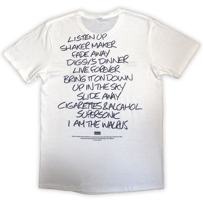 Oasis Definitely Maybe AAA Setlist White Medium T-Shirt