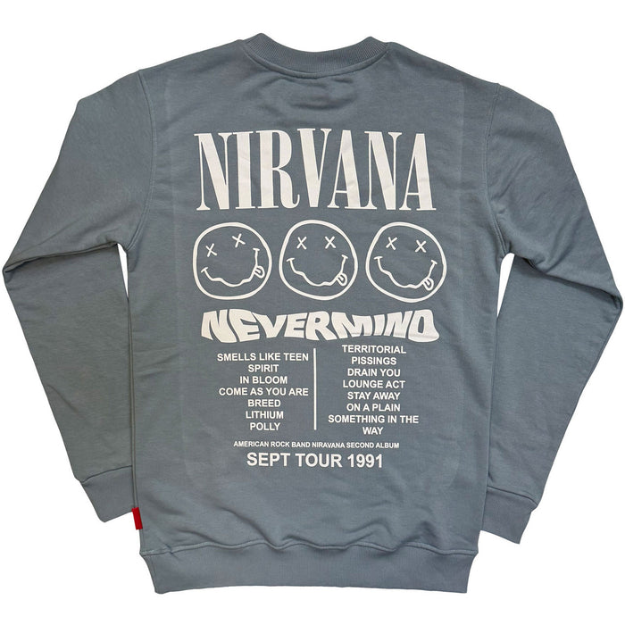 Nirvana Nevermind Tour 1991 Blue Small Sweatshirt