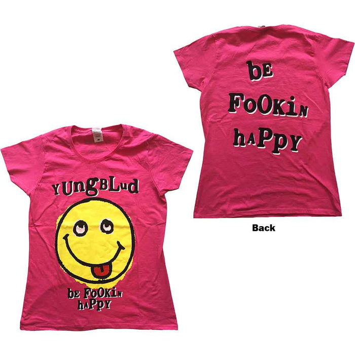 Yungblud Raver Smile Pink Ladies Small T-Shirt