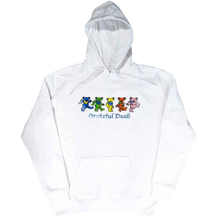 Grateful Dead Dancing Bears White Large Hoodie