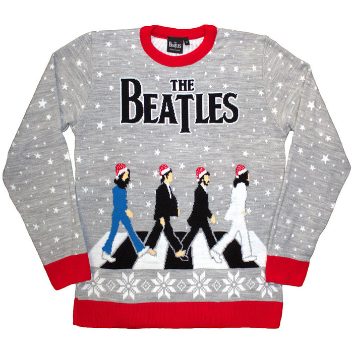 The Beatles Drop T / Abbey Road Christmas Grey Medium Sweatshirt