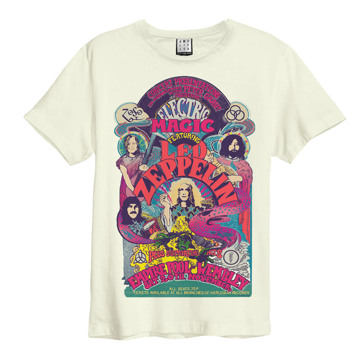 Led Zeppelin Electric Magic Amplified White XL Unisex T-Shirt