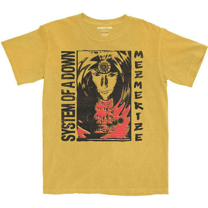 System Of A Down Mezmerize Yellow Wash Small T-Shirt
