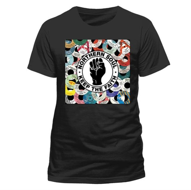 Northern Soul Label Keep The Faith Black Large Unisex T-Shirt