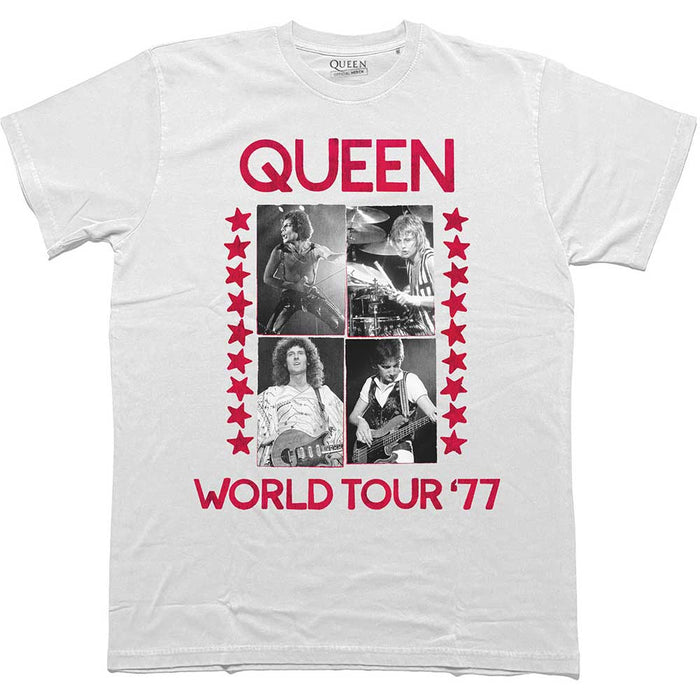 Queen World Tour 77 White Small T-Shirt