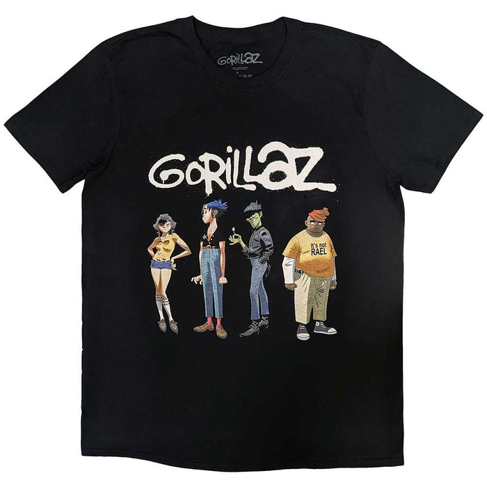 Gorillaz Spray Logo Group Black Large T-Shirt