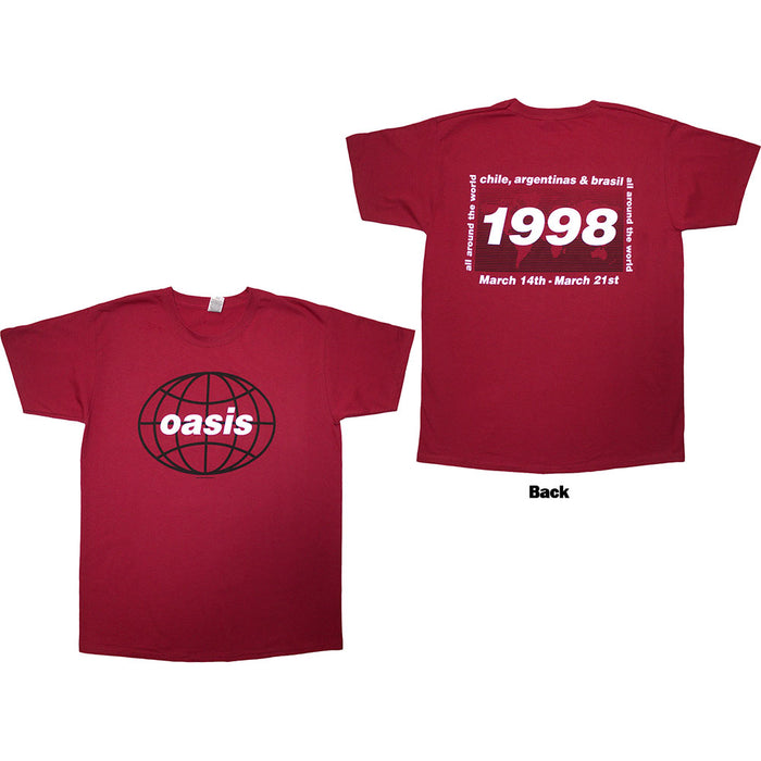 Oasis 1998 World Tour South America Red Small T-Shirt