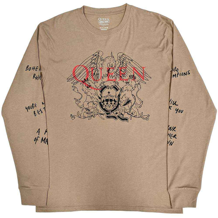 Queen Handwritten Sand Long Sleeve X-Large T-Shirt