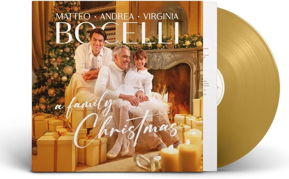 Andrea Bocelli, Matteo Bocelli and Virginia Bocelli A Family Christmas Vinyl LP Gold Colour 2022