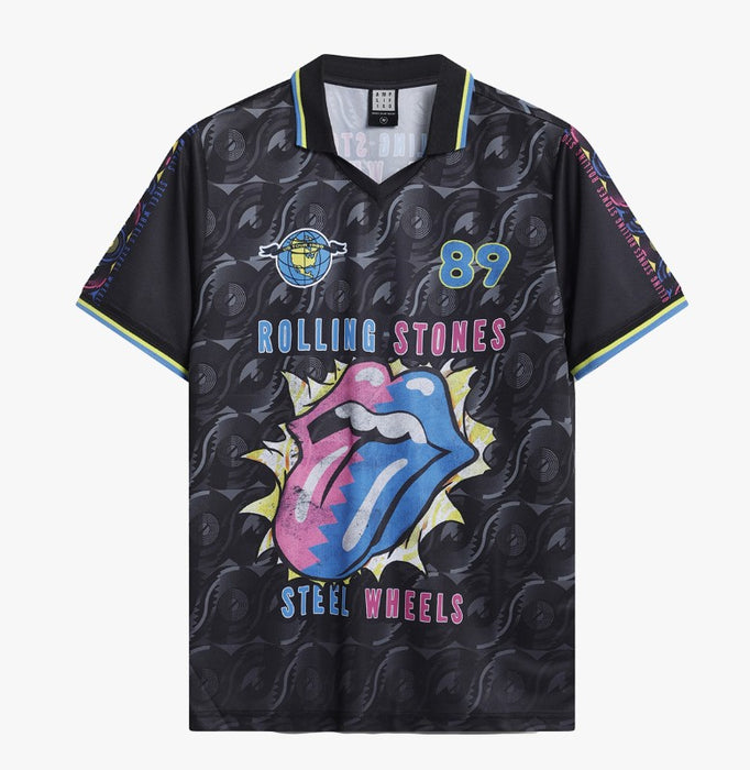 Rolling Stones Steels Wheel Football Jersey Large T-Shirt