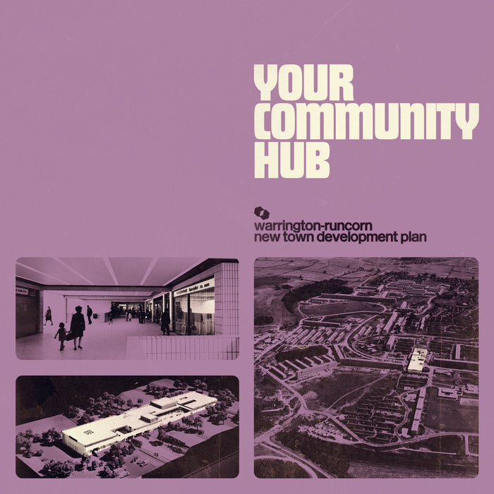 Warrington-Runcorn New Town Development Plan Your Community Hub Vinyl LP Clear with Cream & Purple Splatter Colour 2024