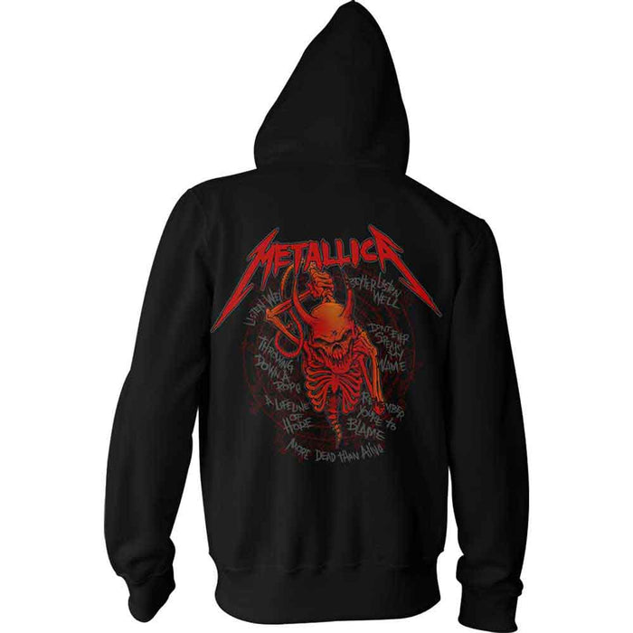 Metallica 7 Skull Screaming Red Black Medium Hoodie