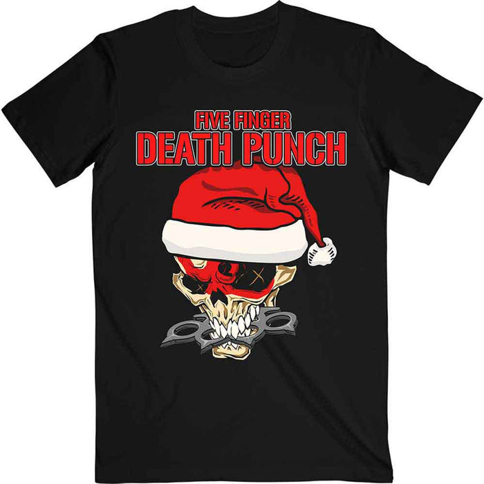 Five Finger Death Punch Santa Knucklehead Black Large T-Shirt
