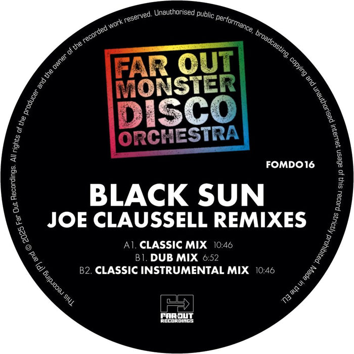 Far Out Monster Disco Orchestra Black Sun (J.Claussell Remixes) 12" Vinyl EP RSD 2025