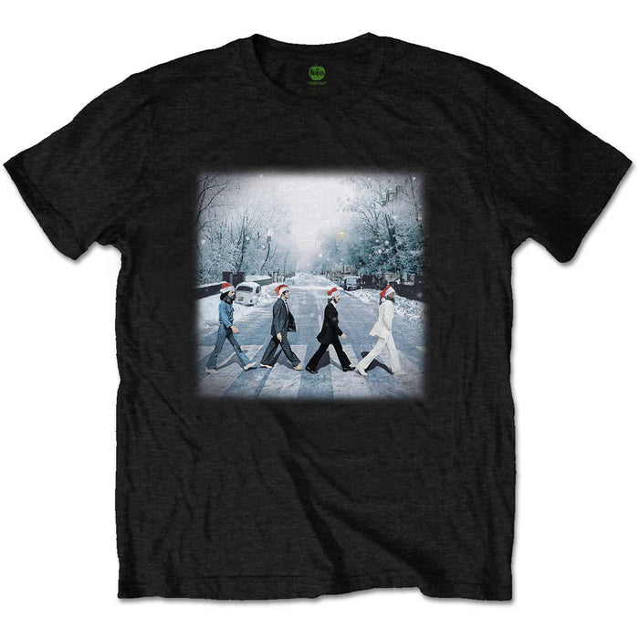 The Beatles Abbey Road Christmas Black X-Large T-Shirt